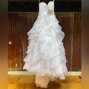 Ballgown Wedding Bridal Dress Gown Princess Layered Tiered Tulle Lace Skirt
